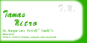 tamas mitro business card
